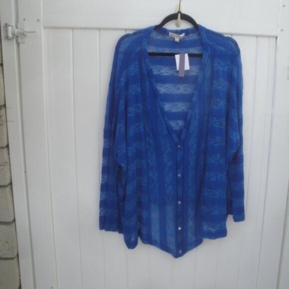 NEW Kate Madisen Bright Blue Long Sleeve Button Cardigan 3X NEW with Tags - Picture 1 of 3